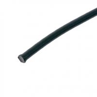 Stretchy Cord Round Sleeved Rubber Black 7mm