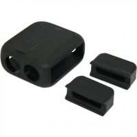 Stretchy Cord Round Connector Black 33x30mm
