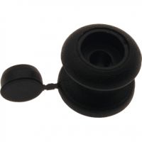 Stretchy Cord Round Button Black 18mm