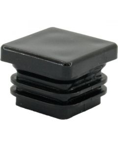 Square Plug Ribbed Black Plastic 19.1mm