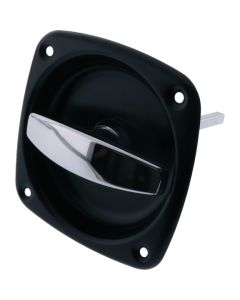 Semi Flush Handle Recess Non Locking T Handle Chrome and Black 125mm